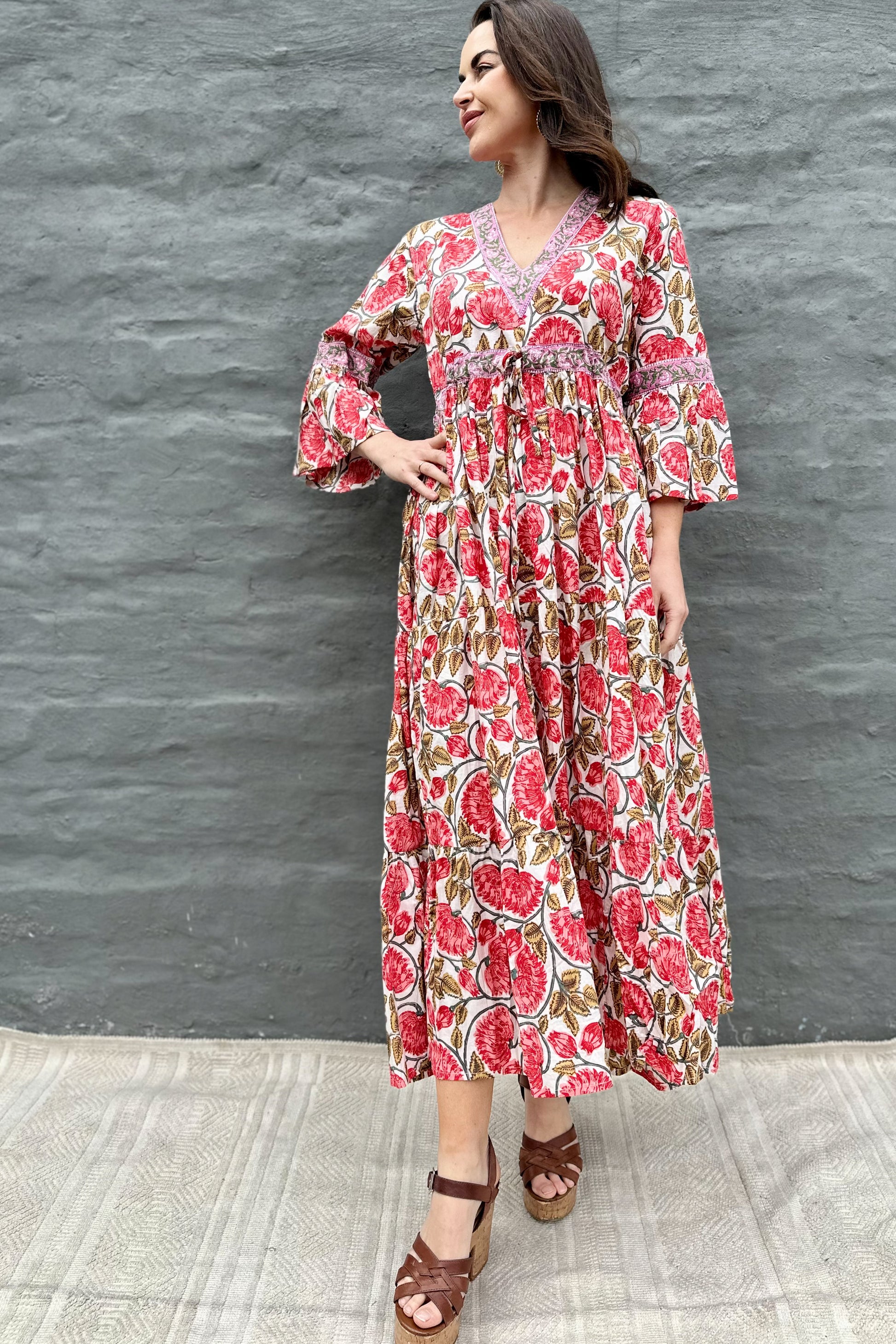 Azura Dress In Milky Peony