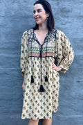 Olive Leaf Short Boho Dress
