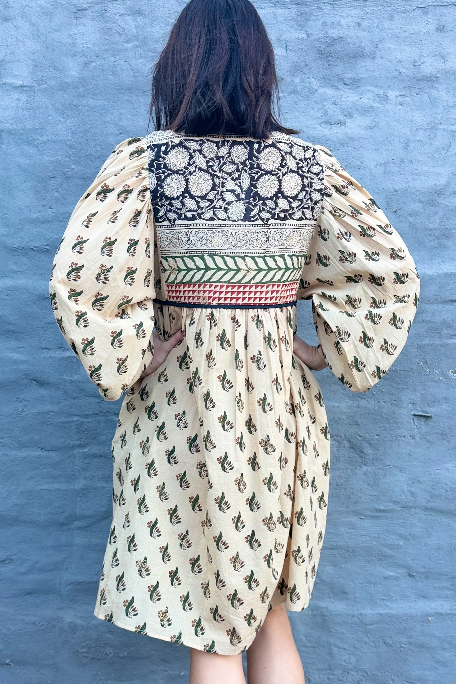 Olive Leaf Short Boho Dress
