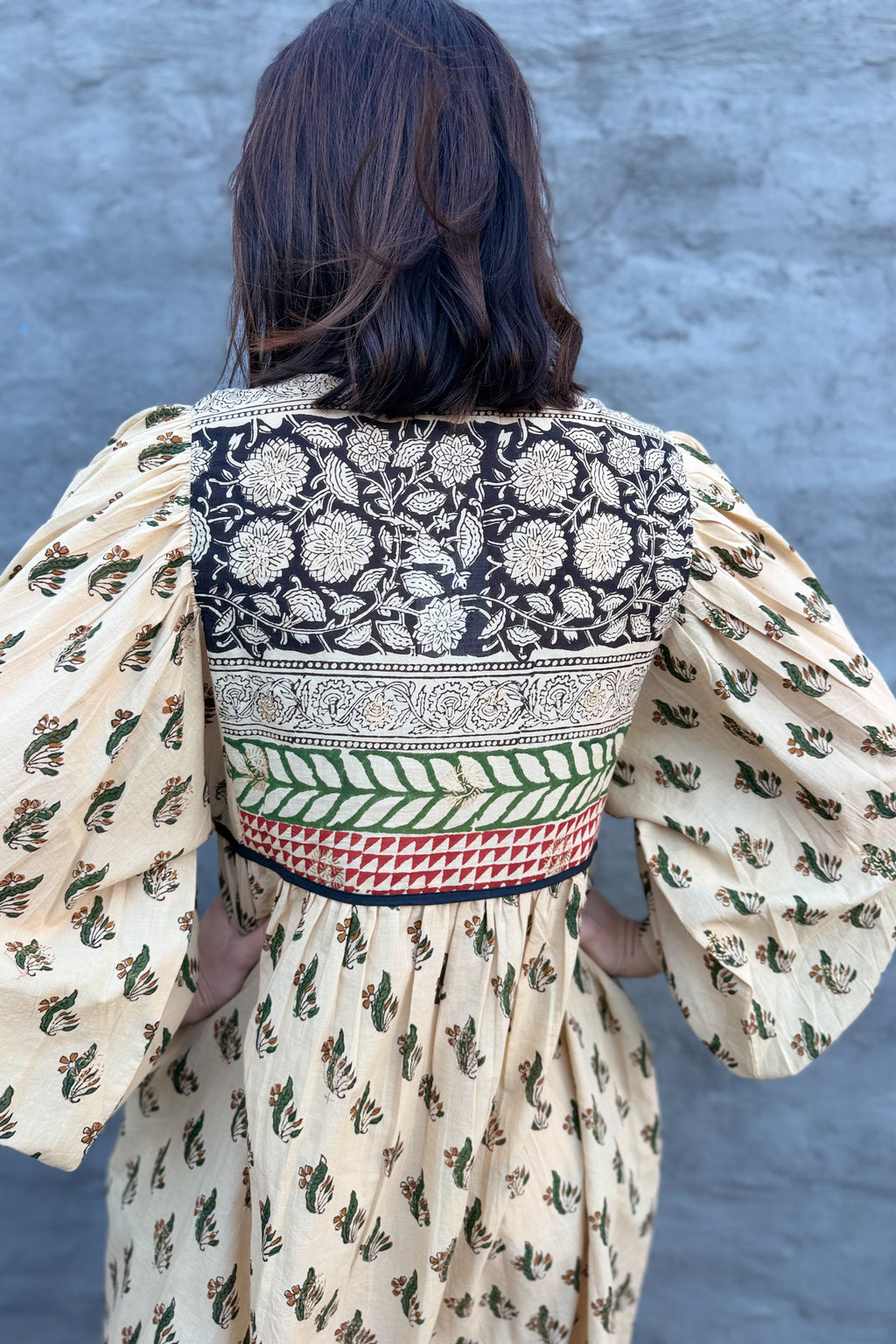 Olive Leaf Short Boho Dress