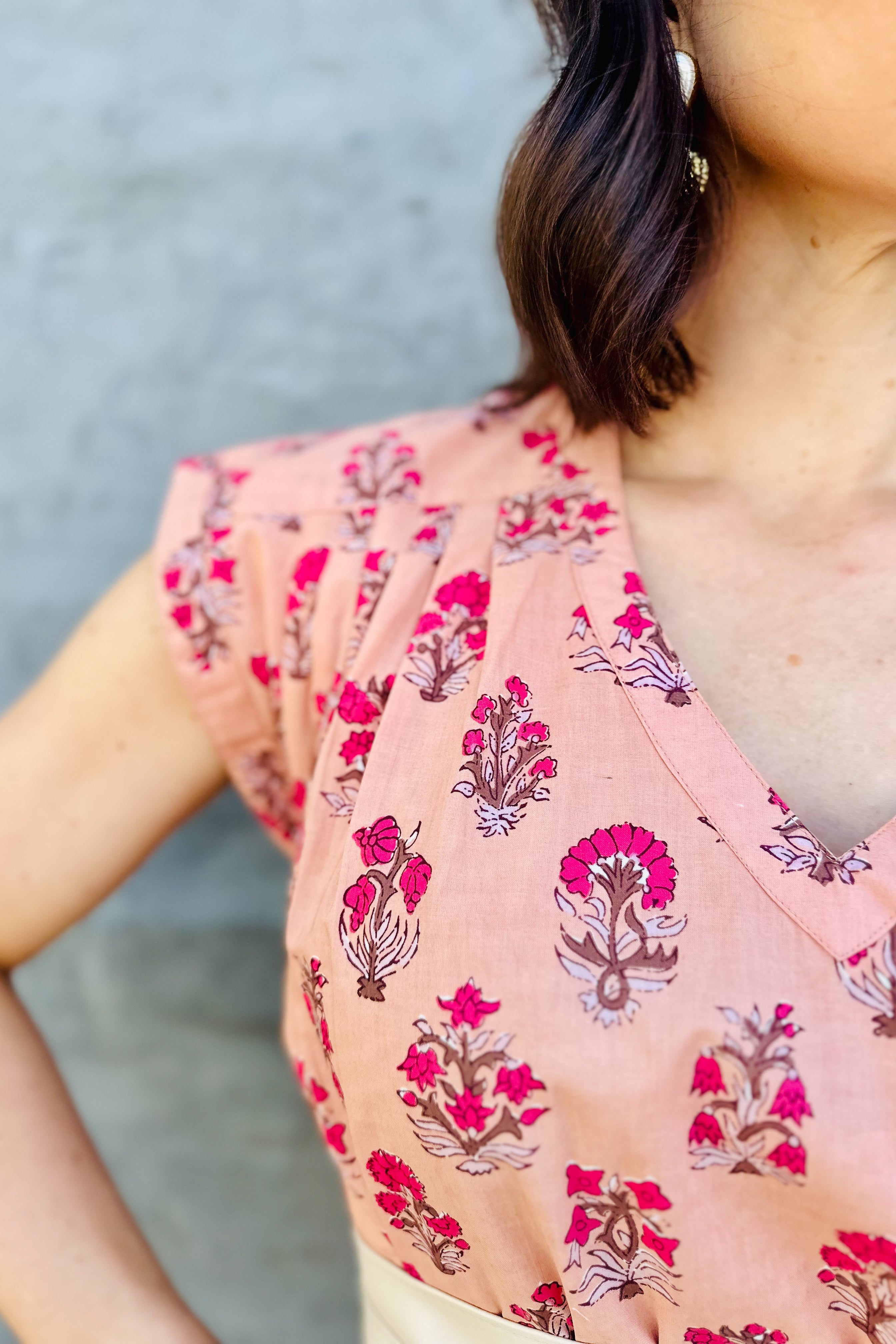 Savita Dress In Peach Posy