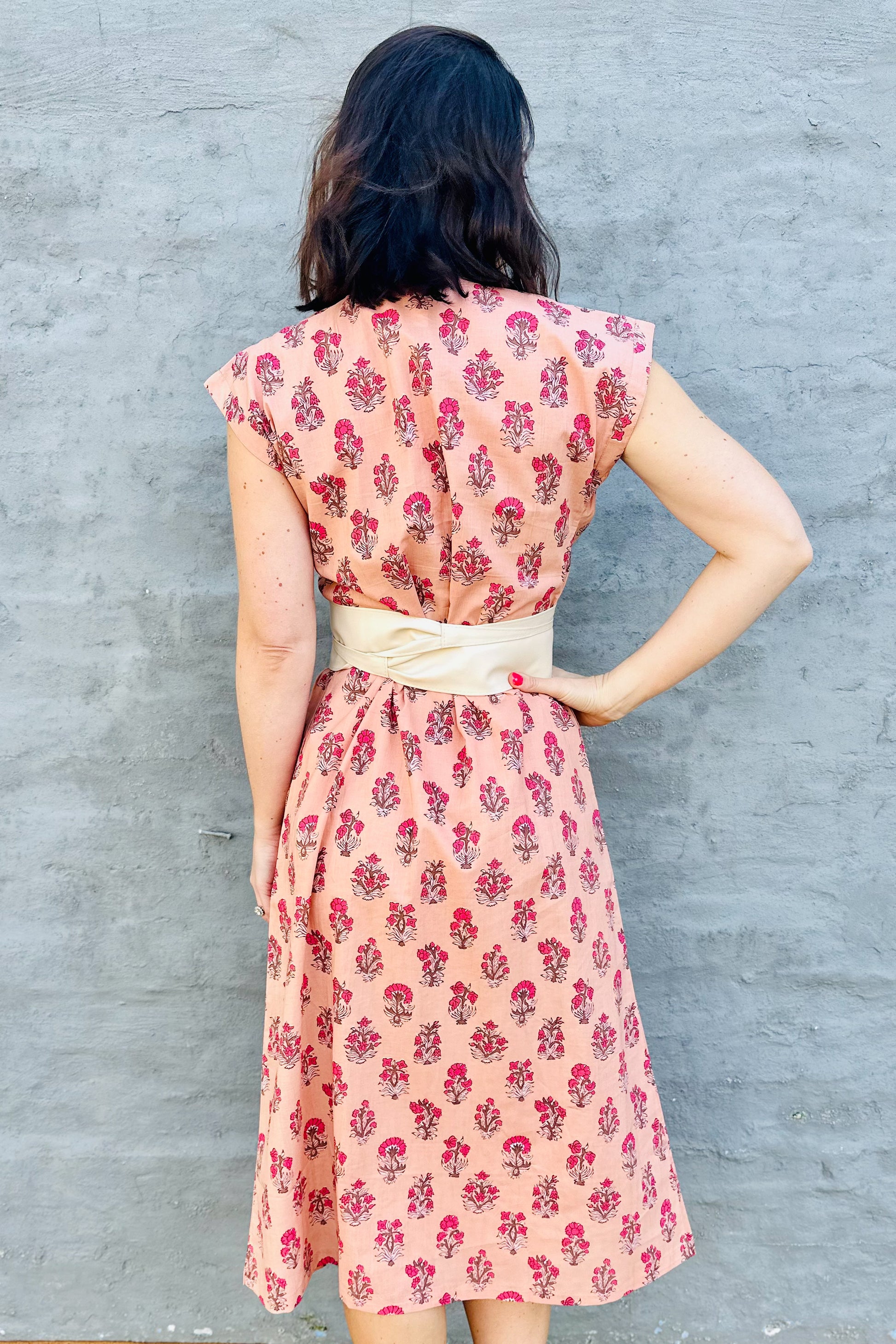 Savita Dress In Peach Posy