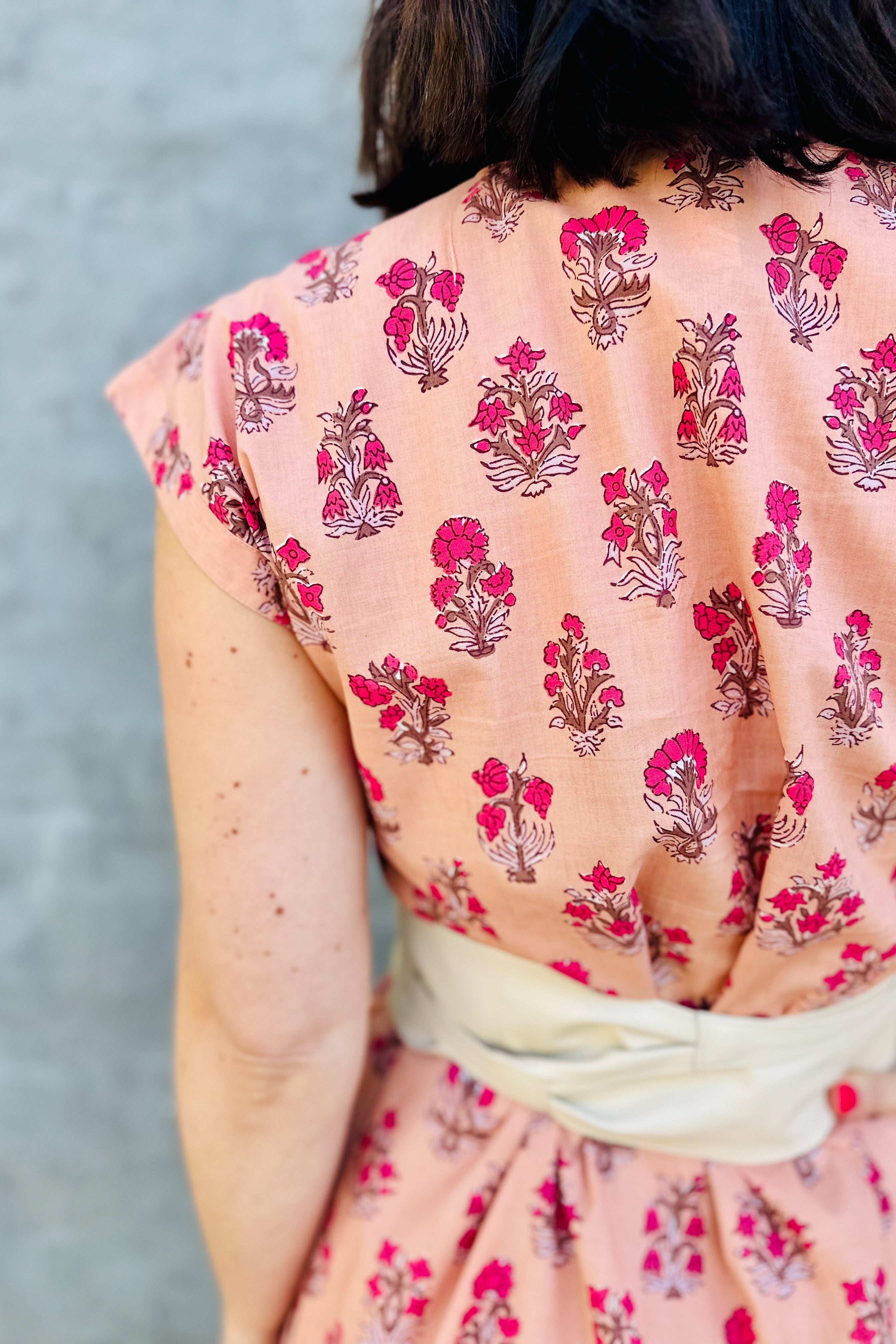 Savita Dress In Peach Posy