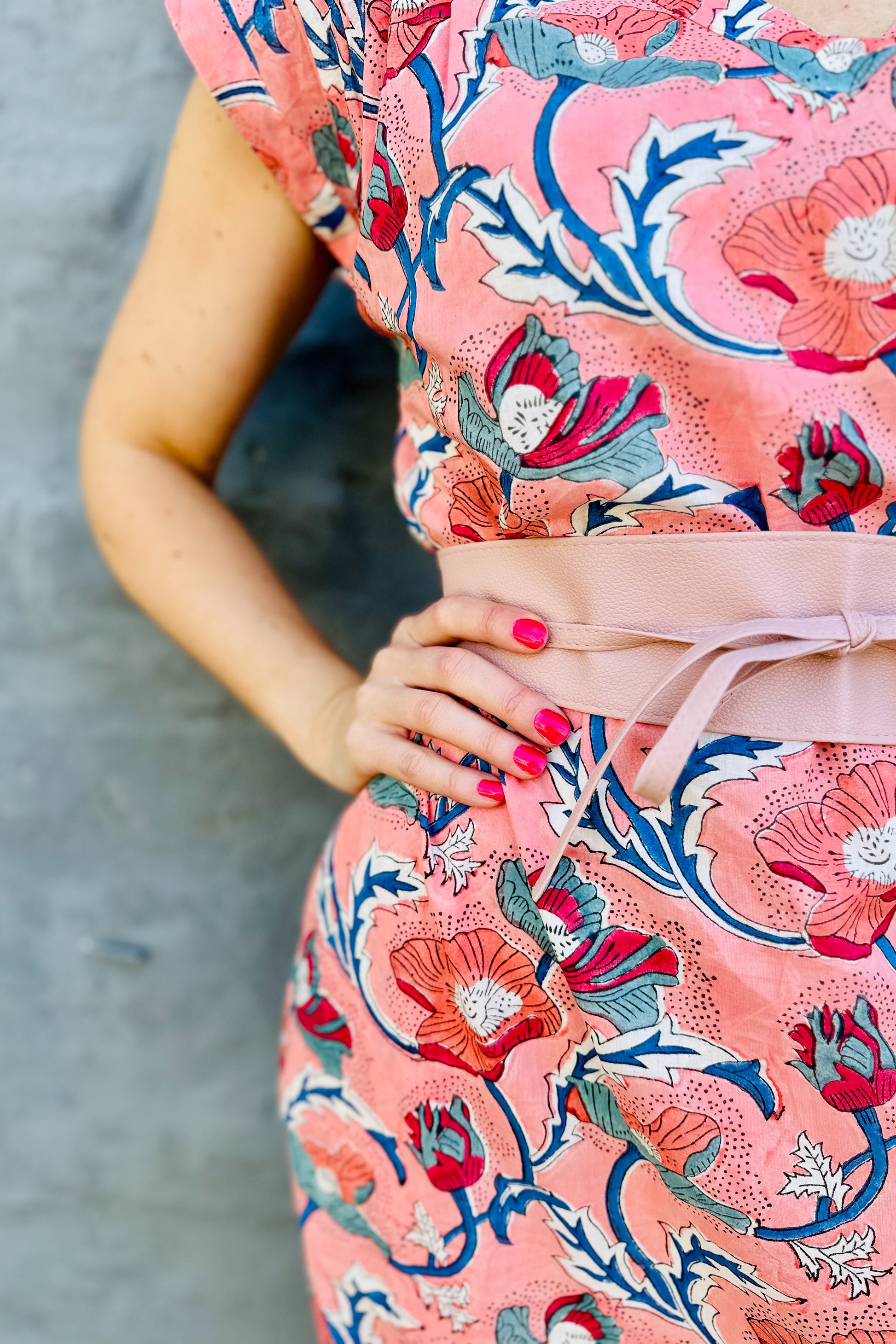 Savita Dress In Peach Poppy