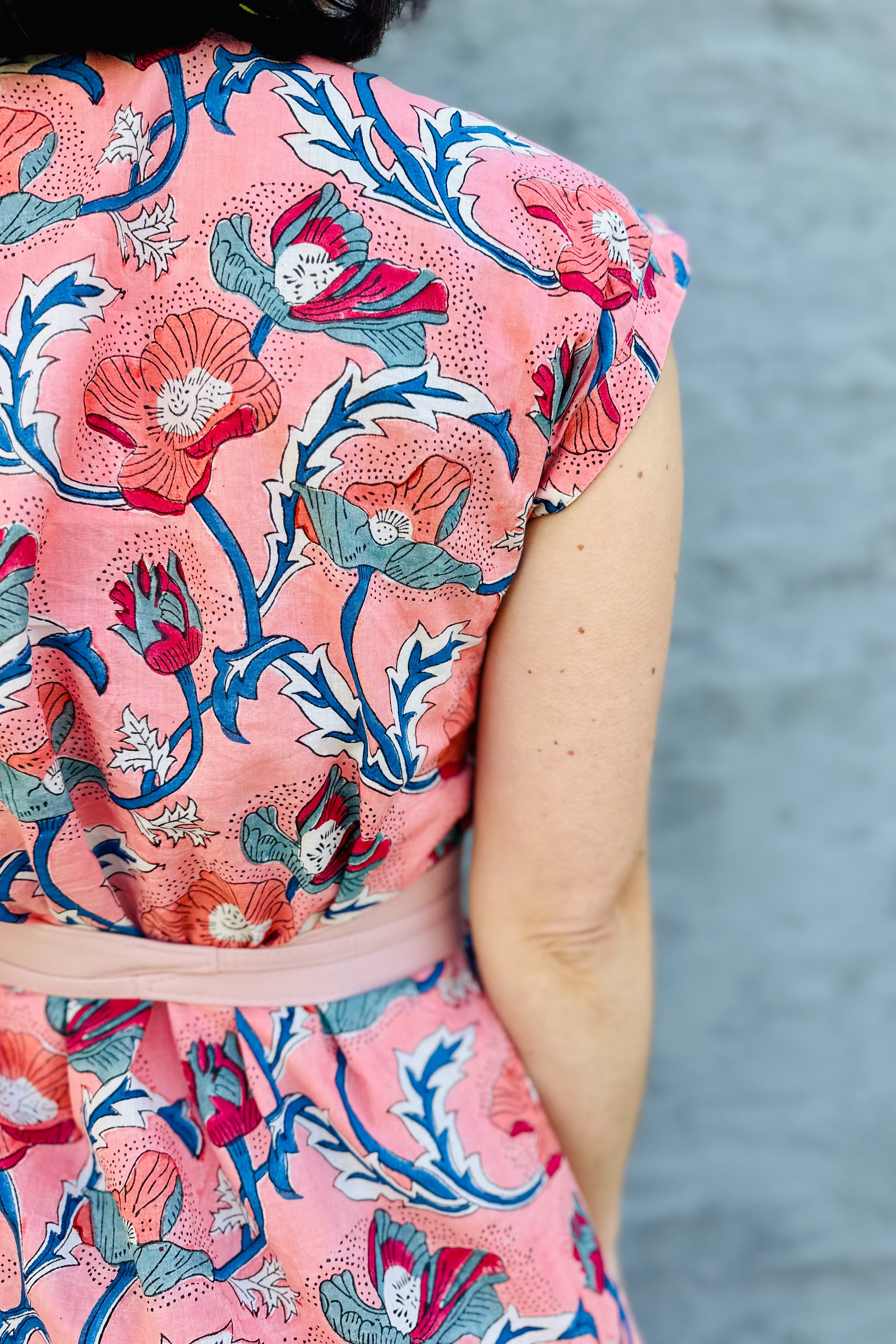 Savita Dress In Peach Poppy