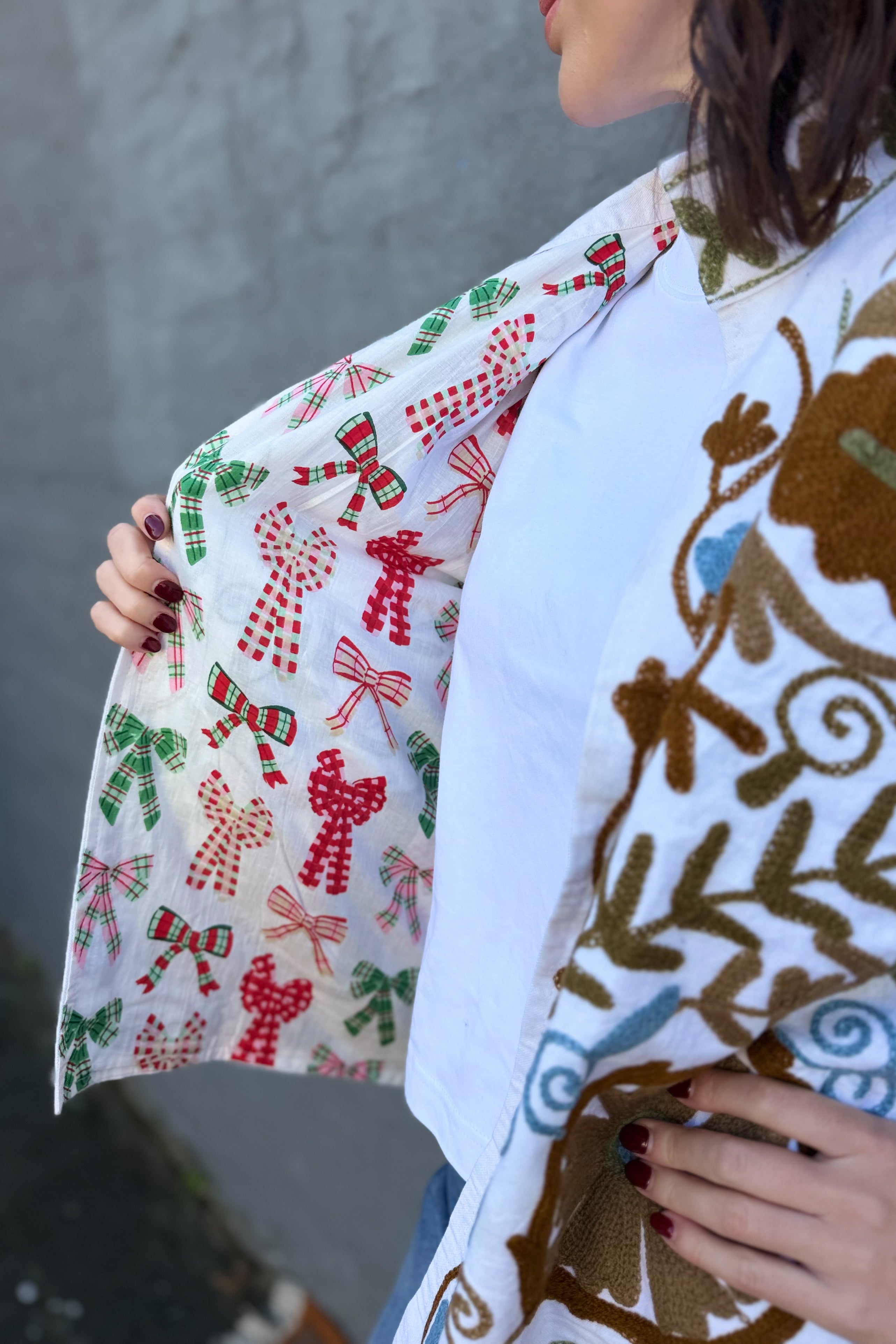 Cotton Suzani Jacket In Caramel Sand