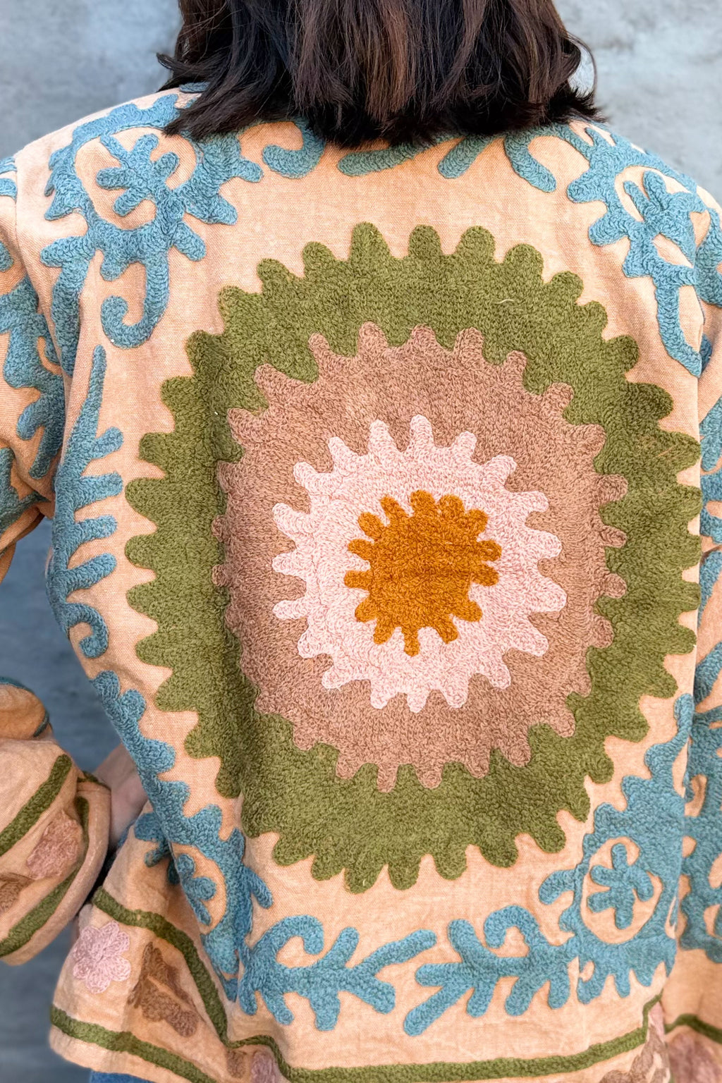 Cotton Suzani Jacket In Tuscan Clay