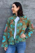 Cotton Suzani Jacket In Olive Sky