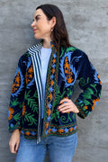 Velvet Suzani Jacket In Twilight Blue