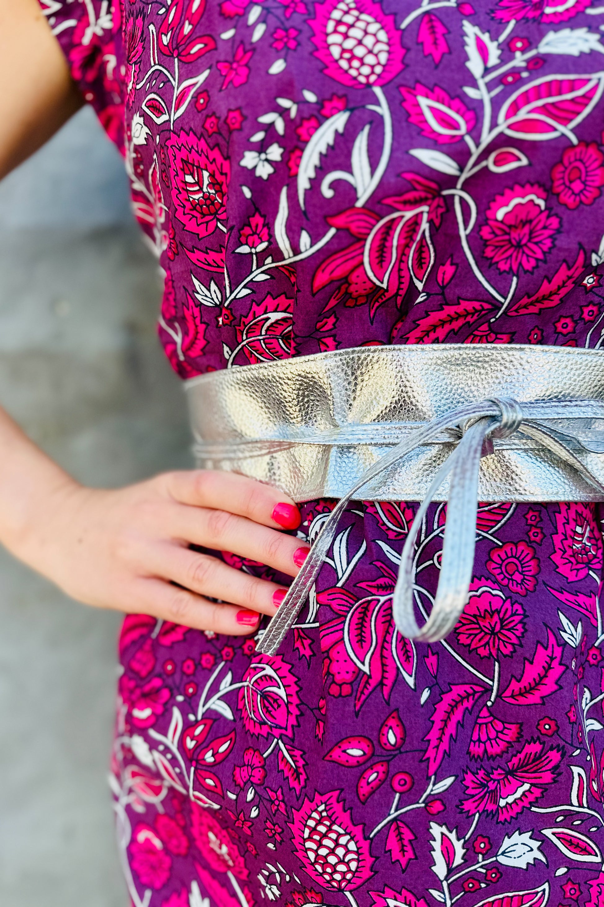 Savita Dress In Plum Botanical