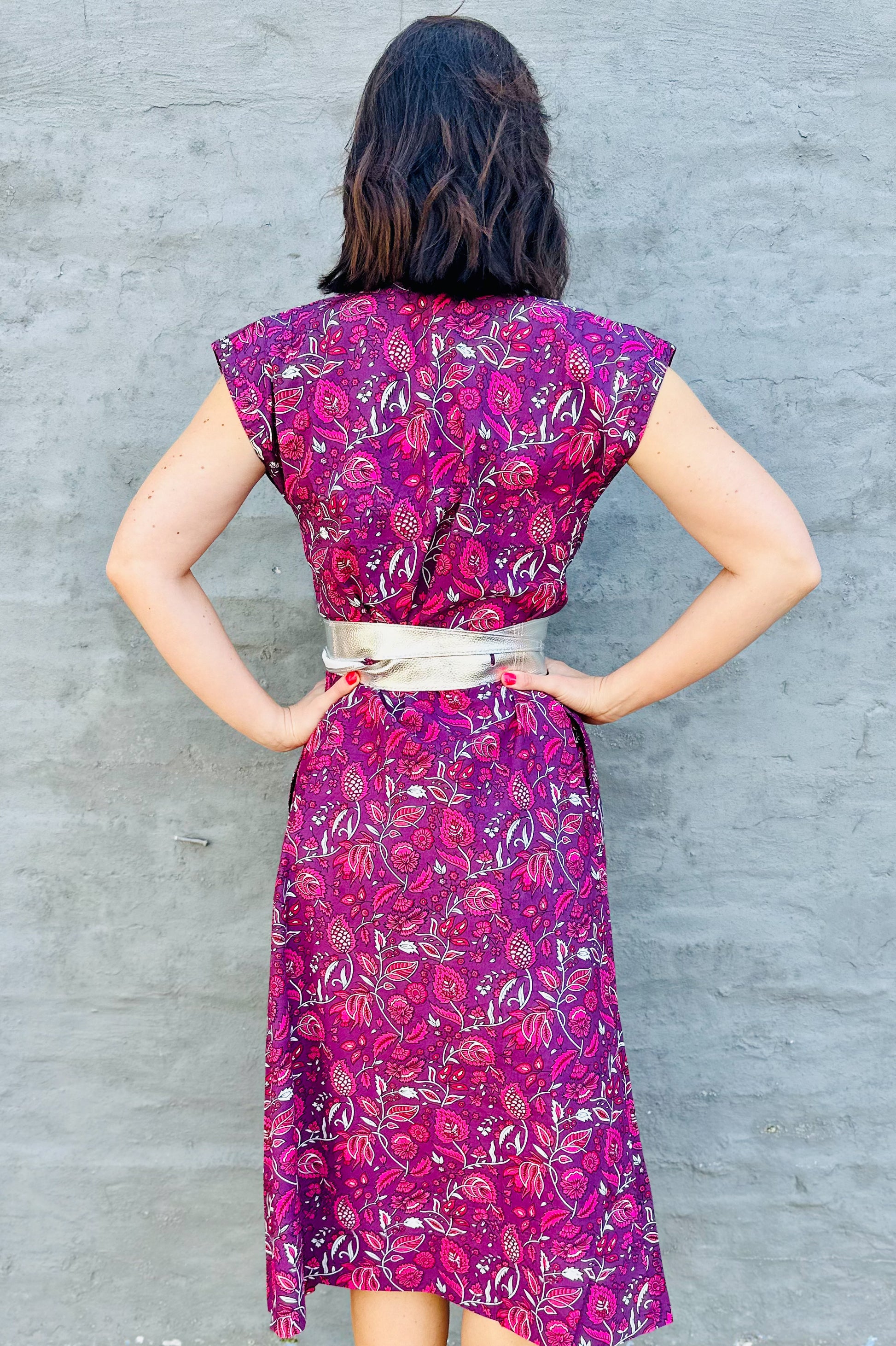 Savita Dress In Plum Botanical