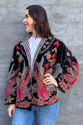 Velvet Suzani Jacket In Black Beauty