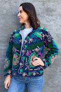 Velvet Suzani Jacket In Deep Cobalt