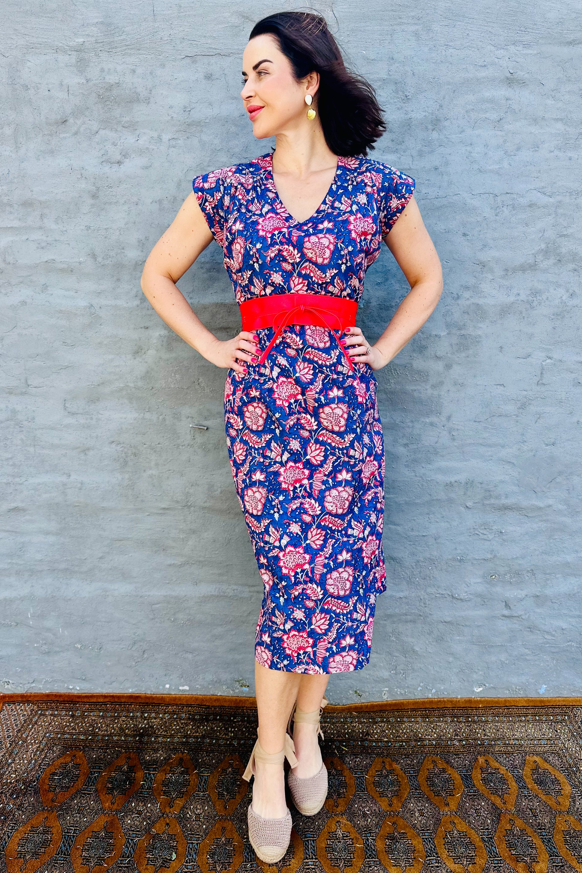 Savita Dress In Sapphire Botanical