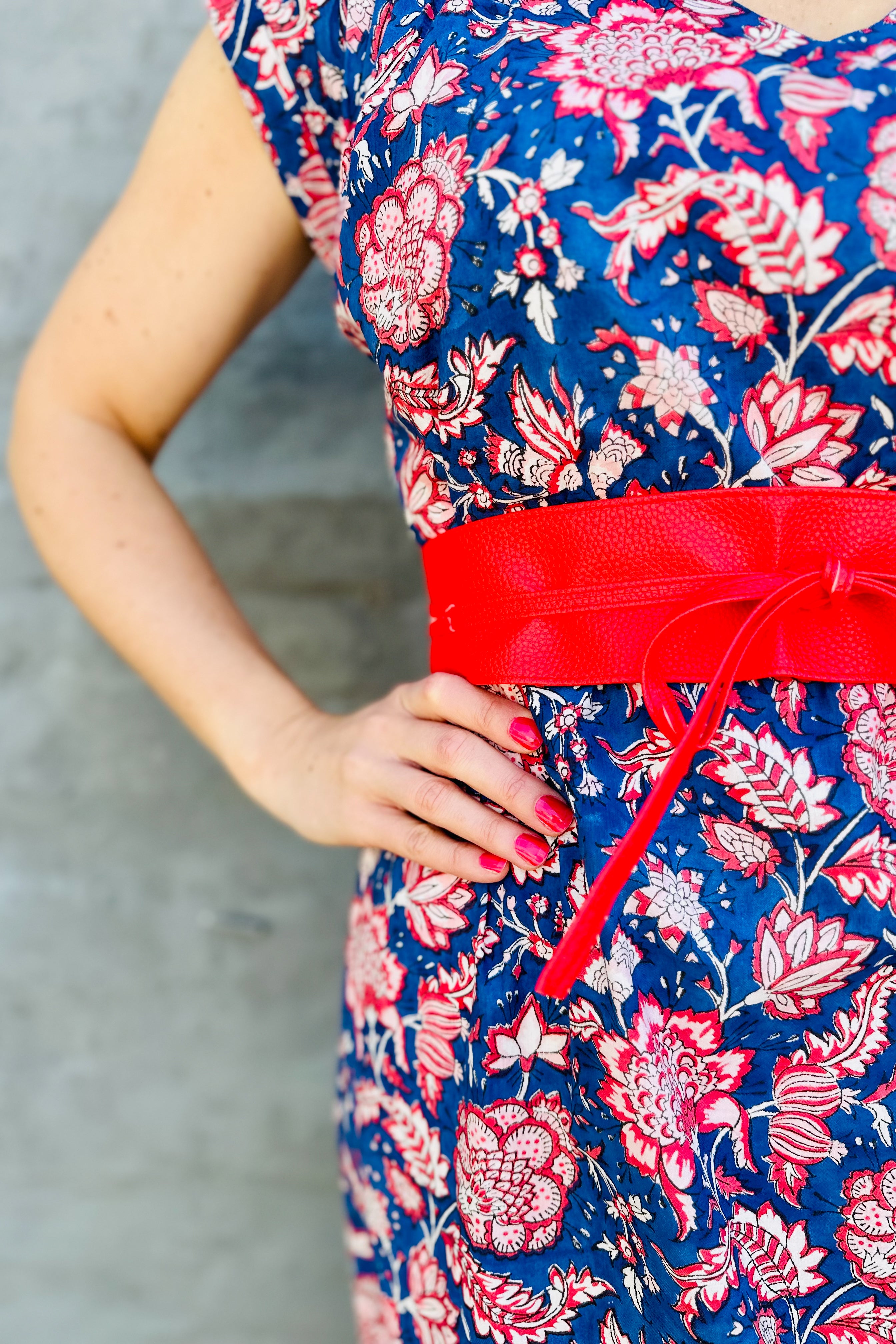 Savita Dress In Sapphire Botanical