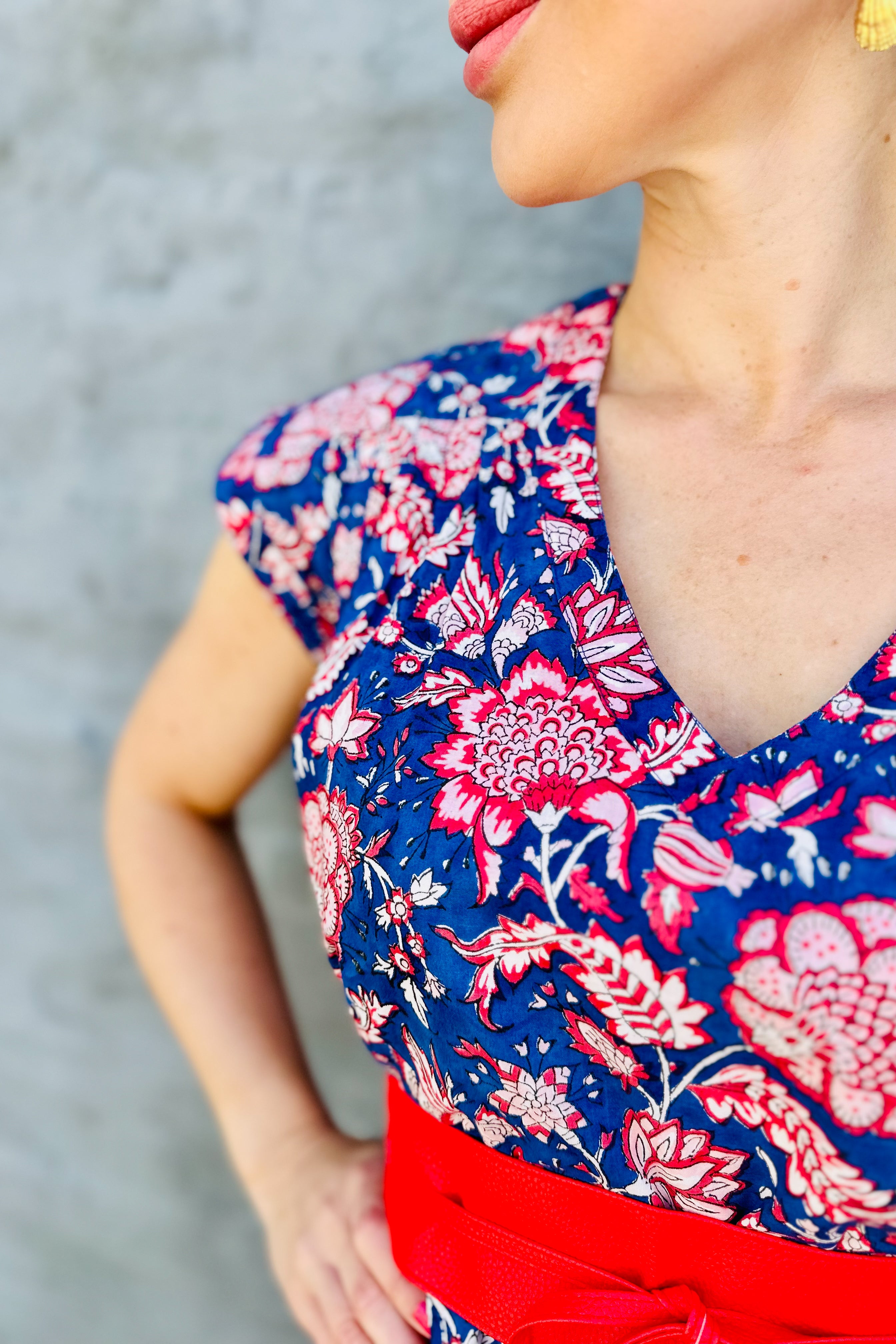 Savita Dress In Sapphire Botanical