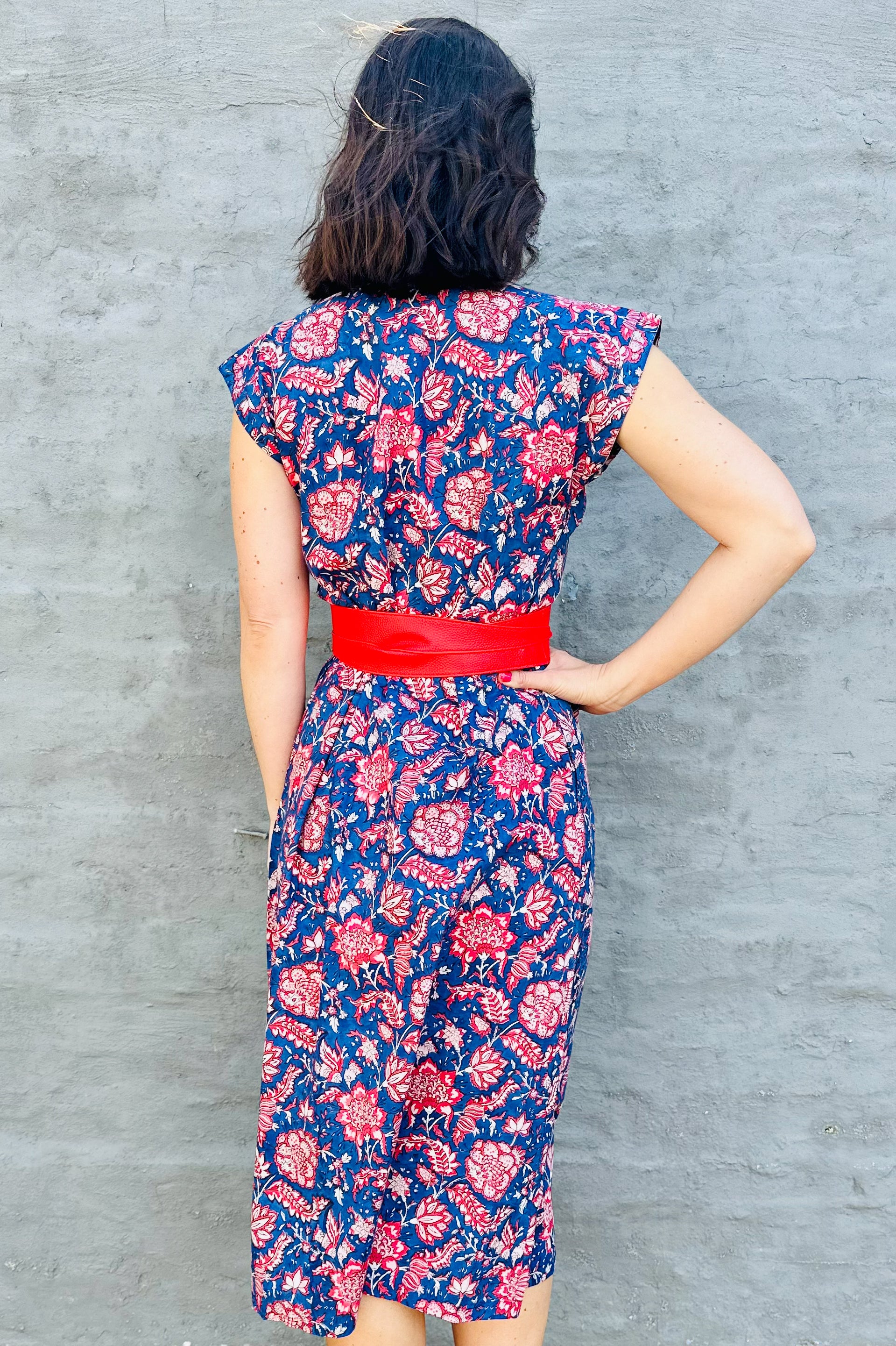 Savita Dress In Sapphire Botanical