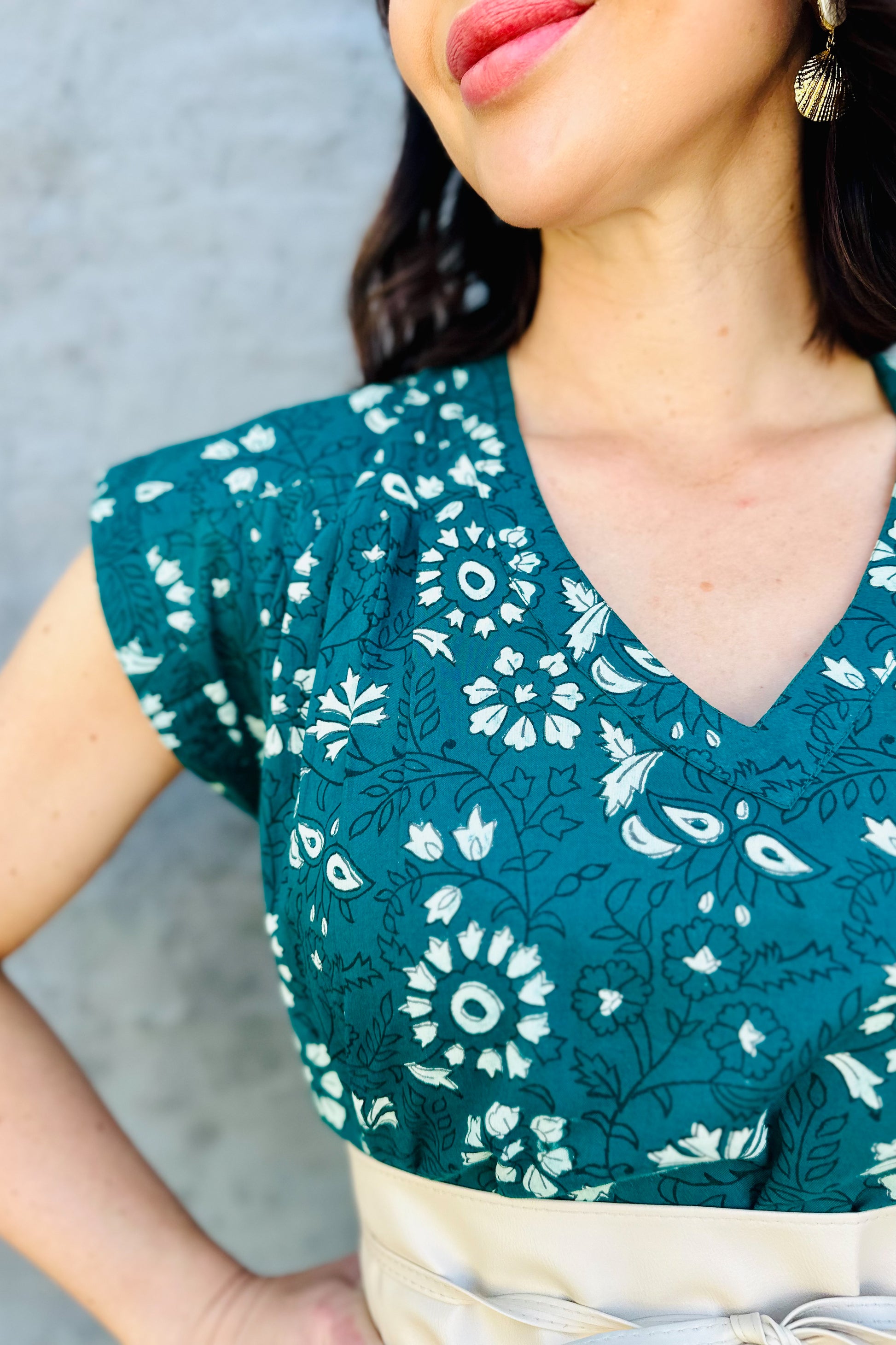 Savita Dress In Forest Botanical