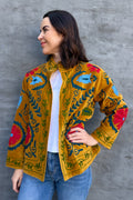 Velvet Suzani Jacket In Spicy Mustard