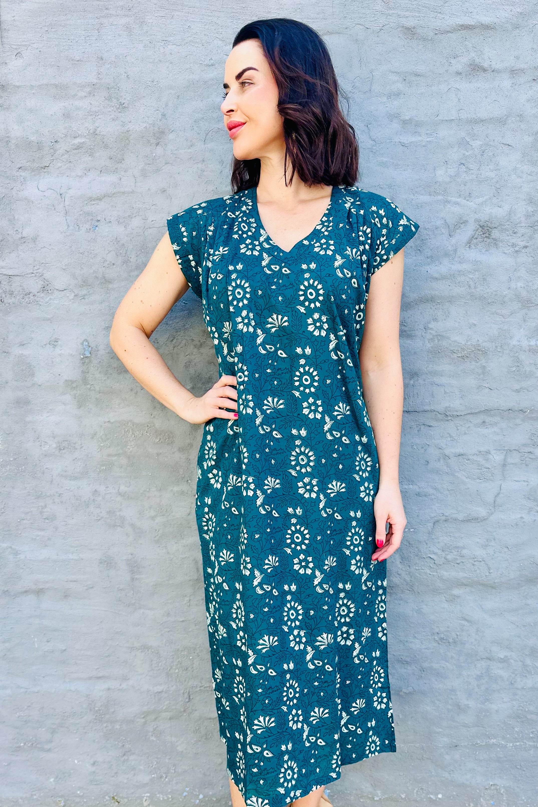 Savita Dress In Forest Botanical