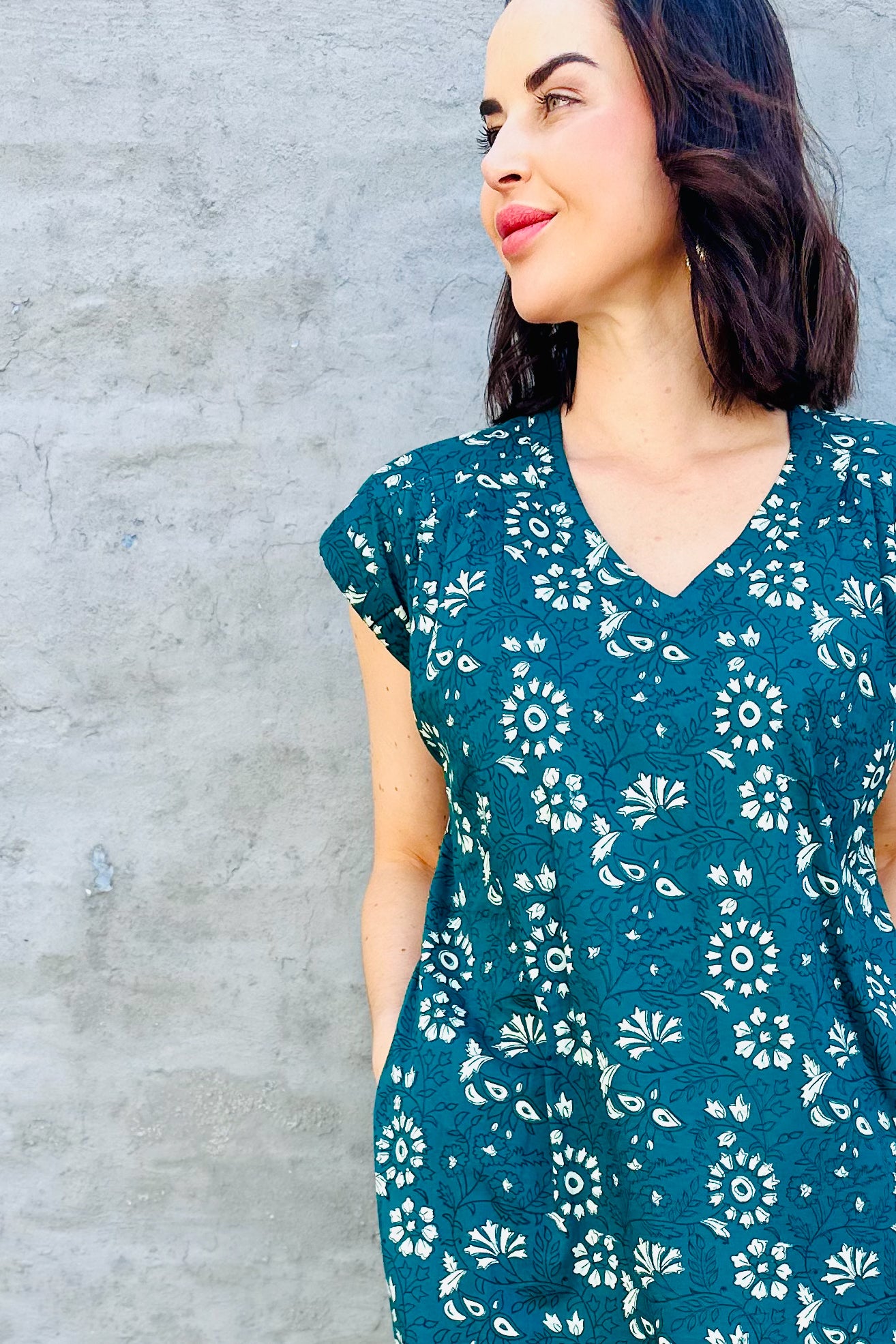 Savita Dress In Forest Botanical