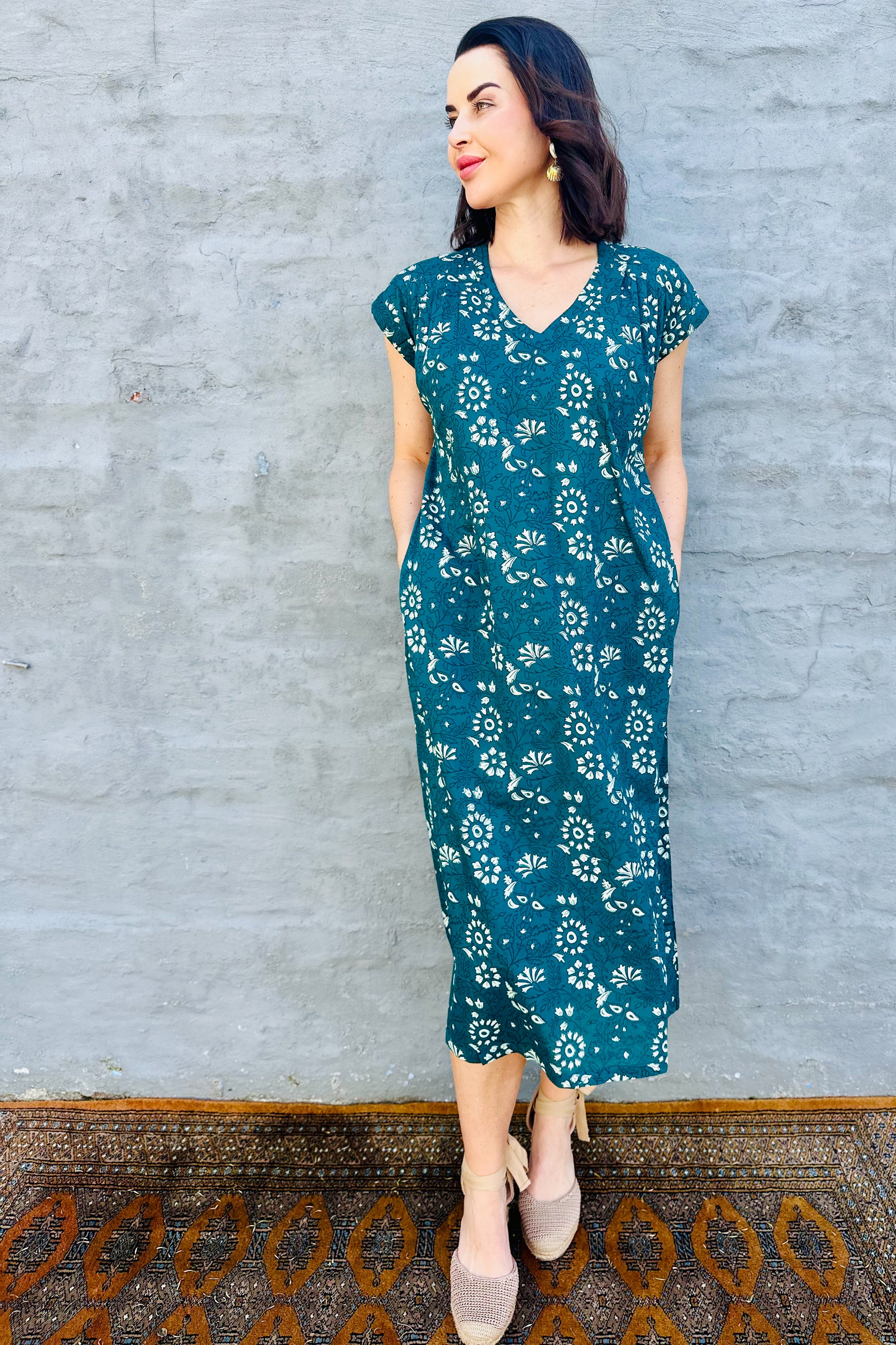Savita Dress In Forest Botanical