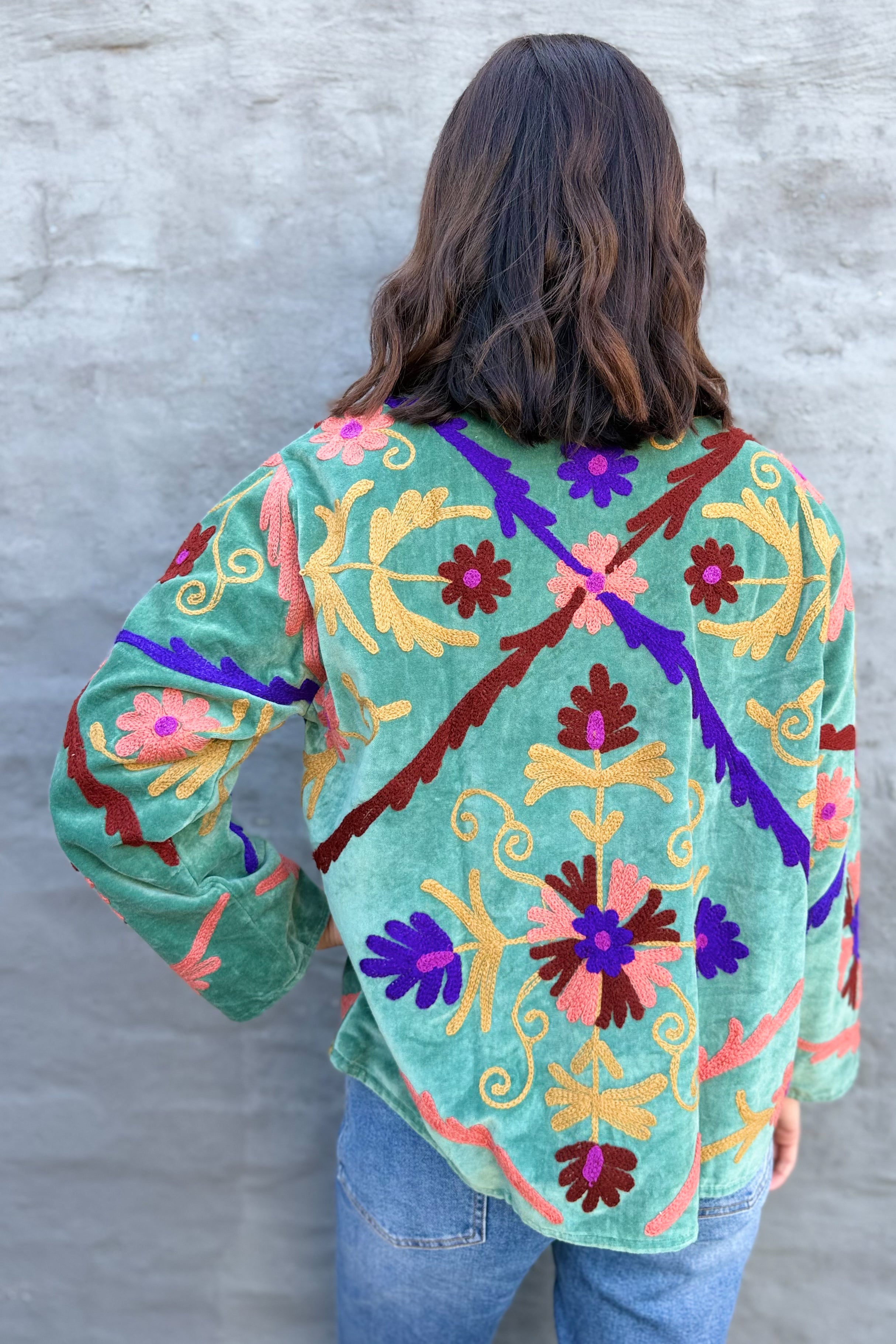 Cotton Suzani Jacket In Motley Forest