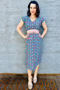 Savita Dress In Teal Bouquet