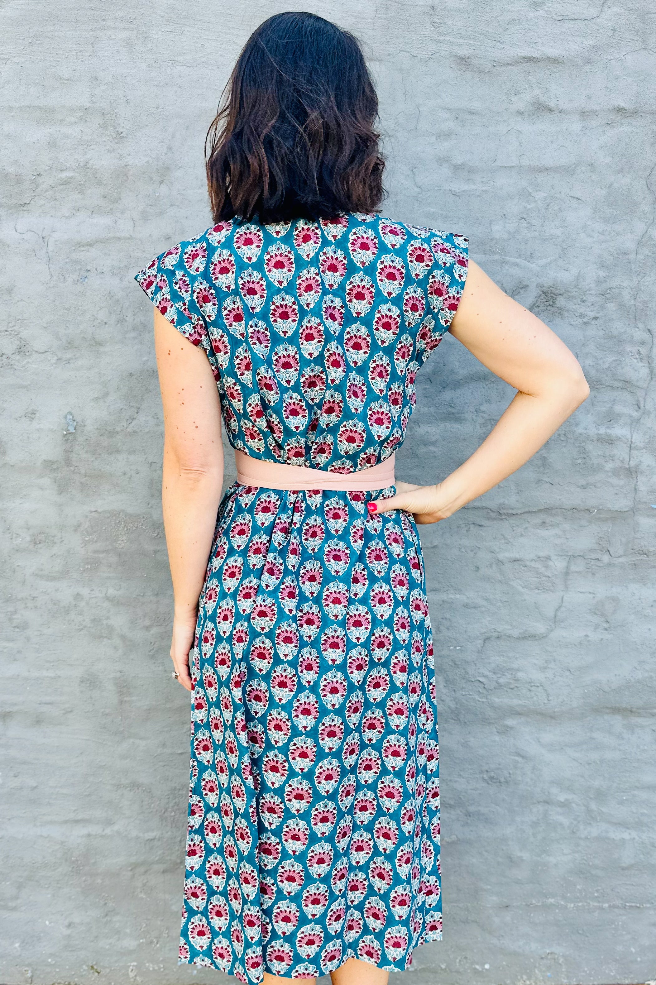 Savita Dress In Teal Bouquet