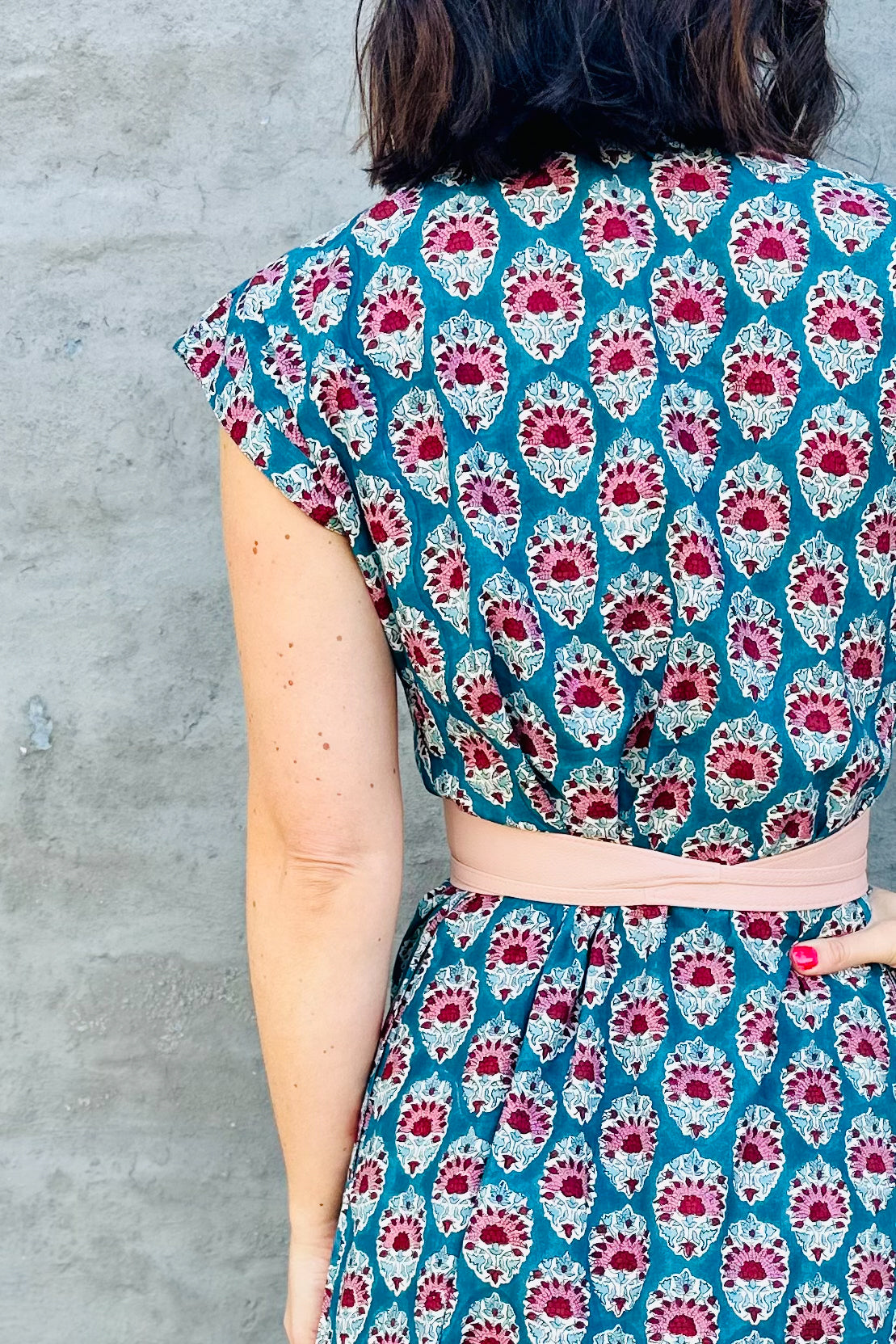 Savita Dress In Teal Bouquet