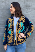 Velvet Suzani Jacket In Royal Navy