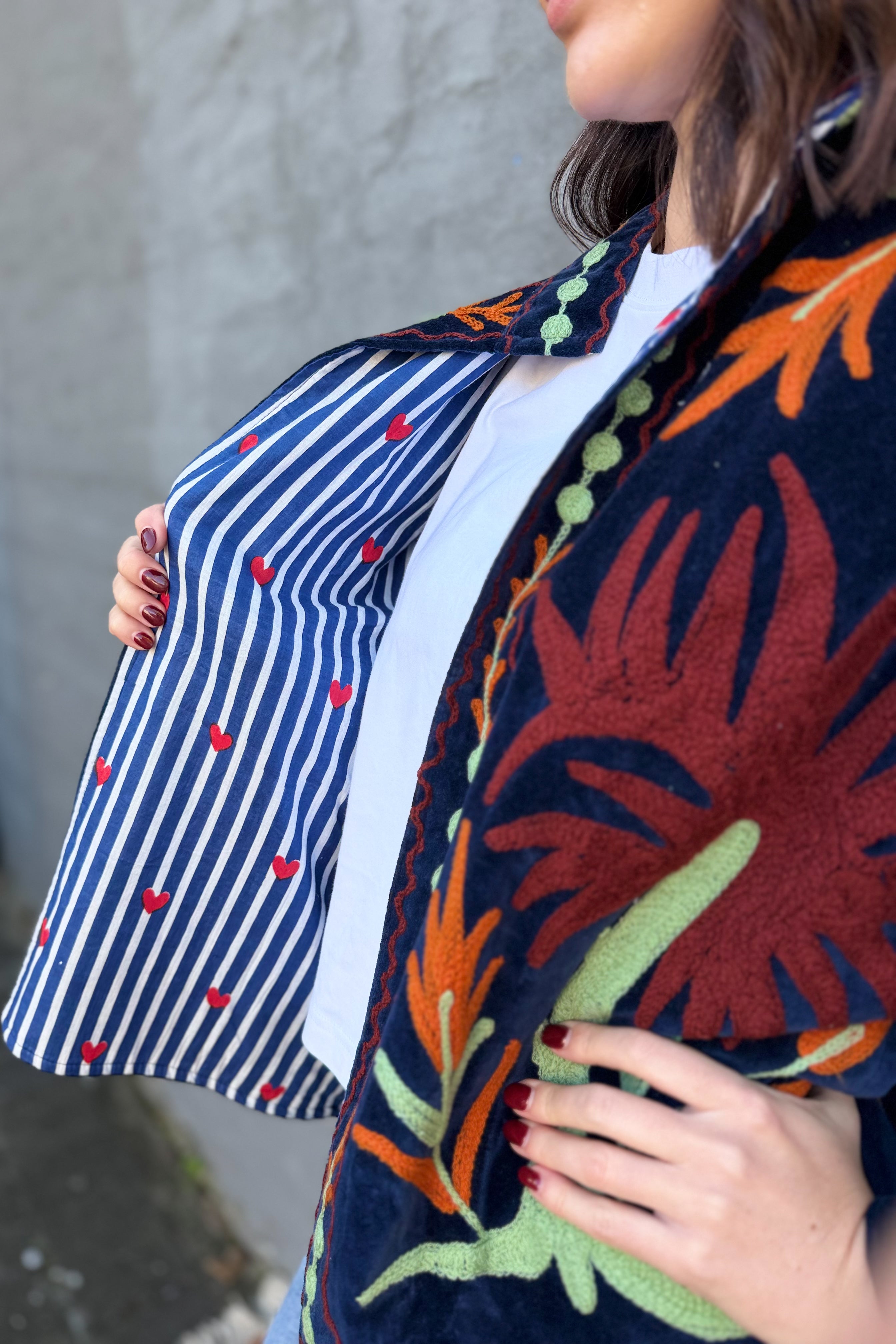Velvet Suzani Jacket In Strelitzia