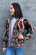Velvet Suzani Jacket In Dark Chestnut