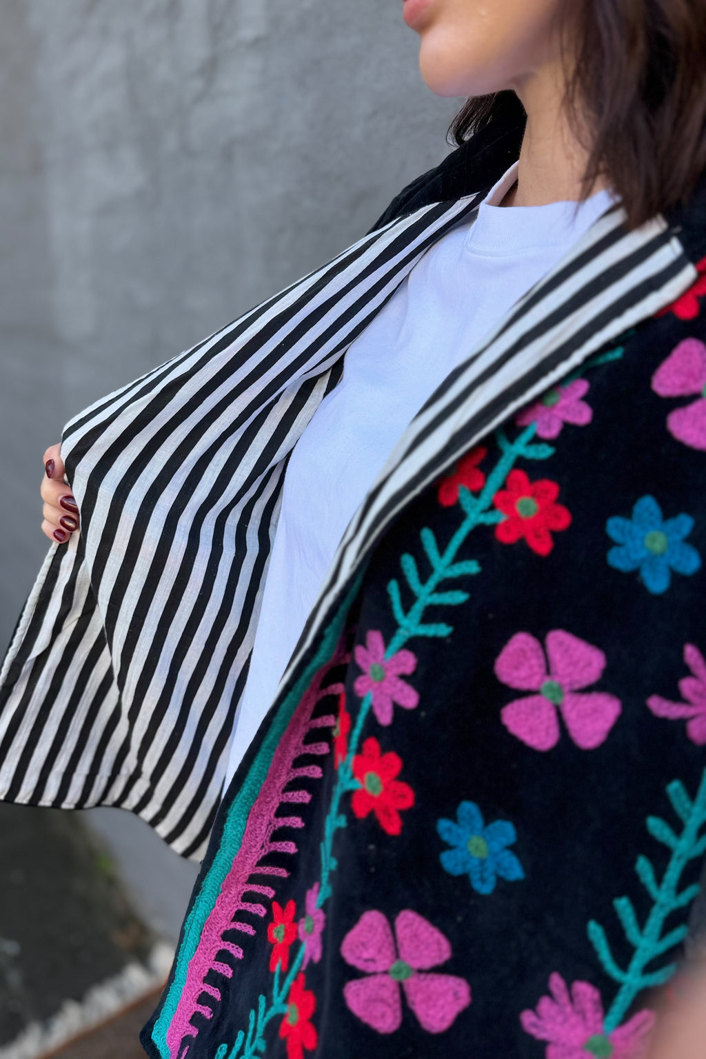 Velvet Suzani Jacket In Bright Night
