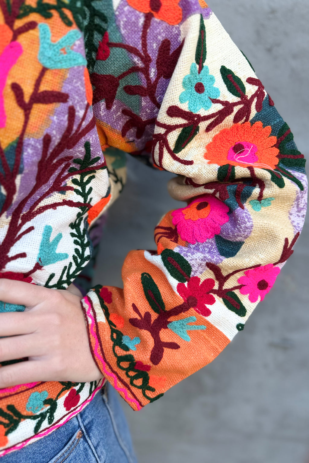 Cotton Suzani Jacket In Kaleidoscope