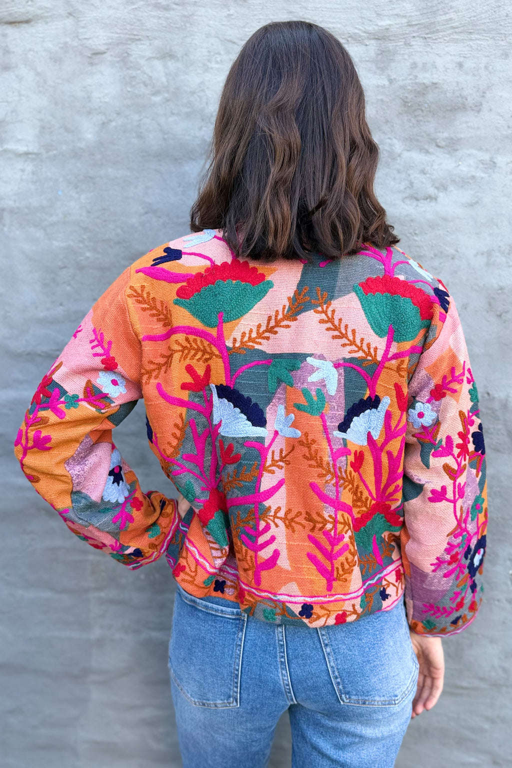 Cotton Suzani Jacket In Variegated Warmth