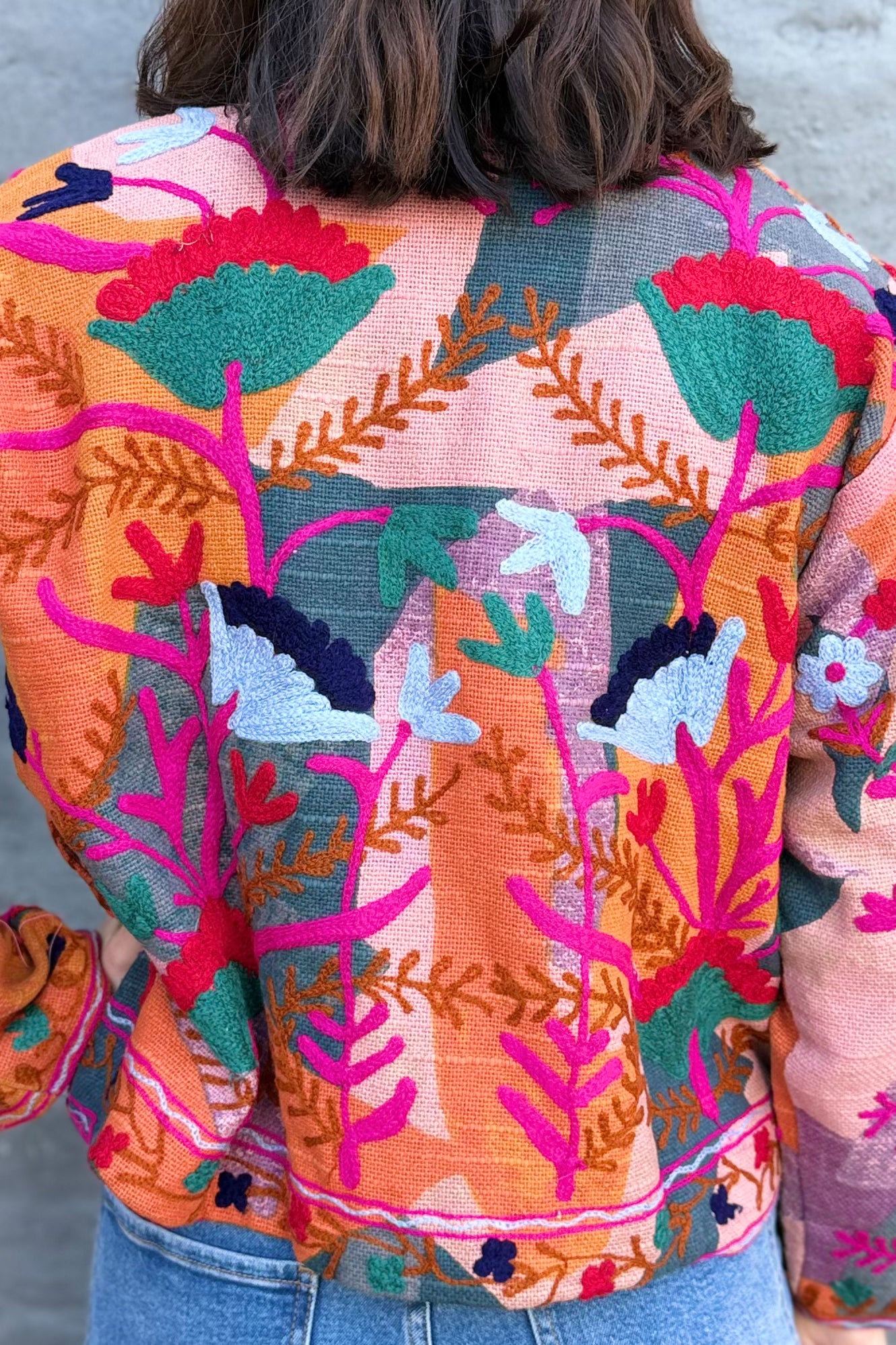 Cotton Suzani Jacket In Variegated Warmth