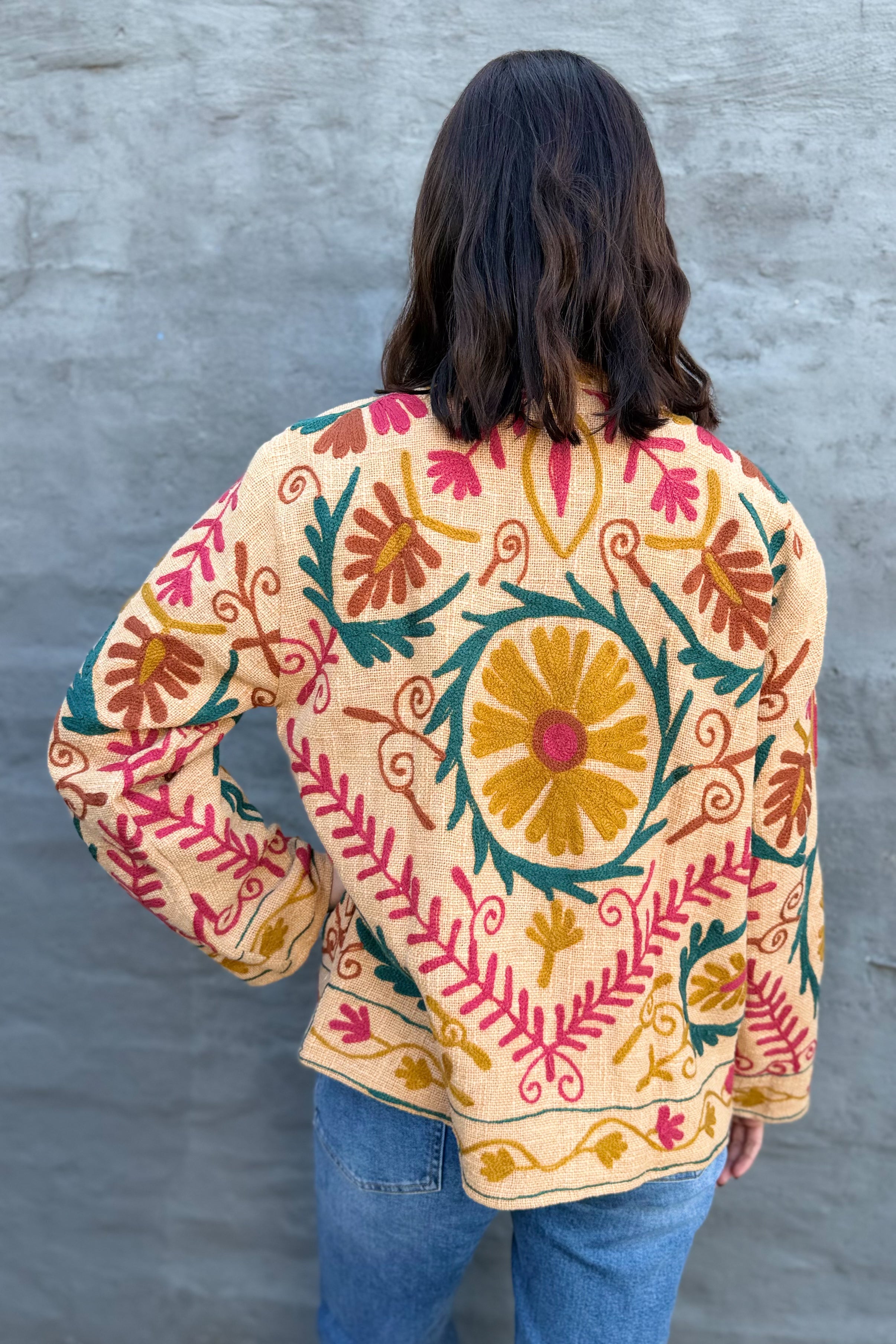Cotton Suzani Jacket In Oak Buff