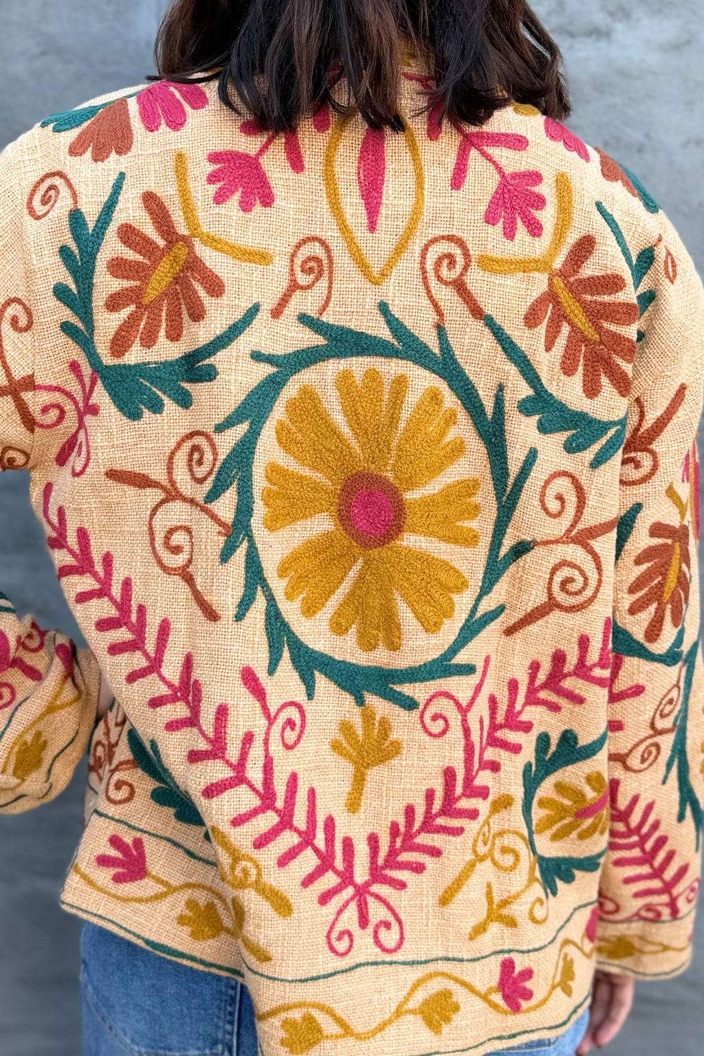 Cotton Suzani Jacket In Oak Buff