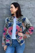 Cotton Suzani Jacket In Silver Lining