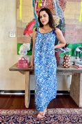 Amaya Dress In Blue Botanical