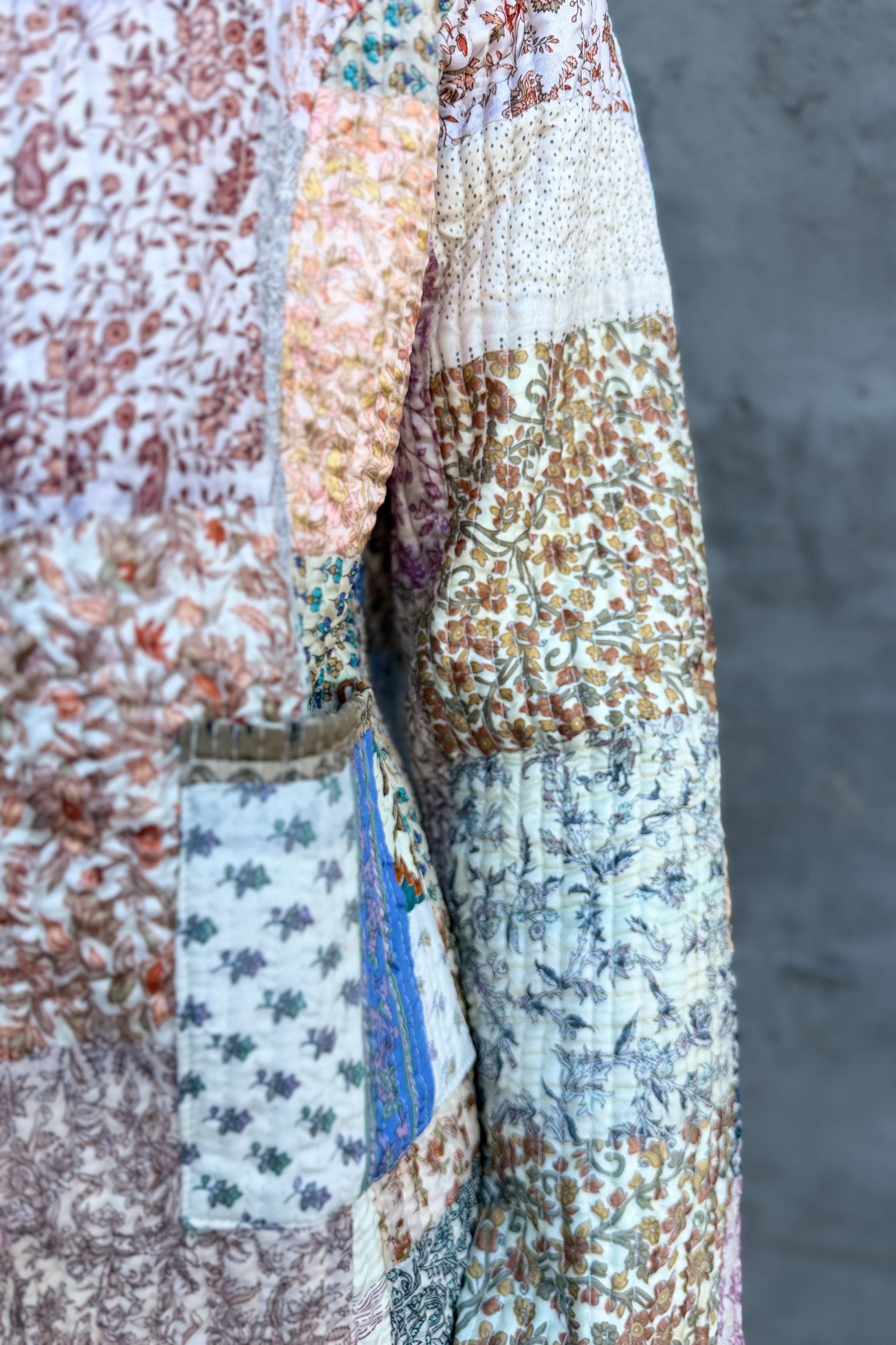 Upcycled Patchwork Jacket In Milk