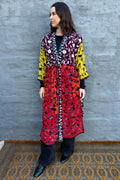 Phulkari Kimono In Ebony Flame