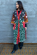 Phulkari Kimono In Forest Rose