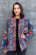 Velvet Suzani Jacket In Granite