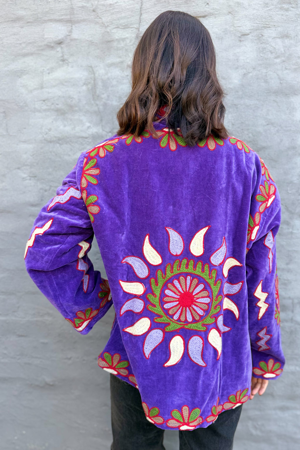 Velvet Suzani Jacket In Passion Flower