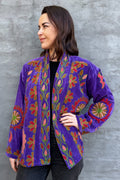 Velvet Suzani Jacket In Plum Jam