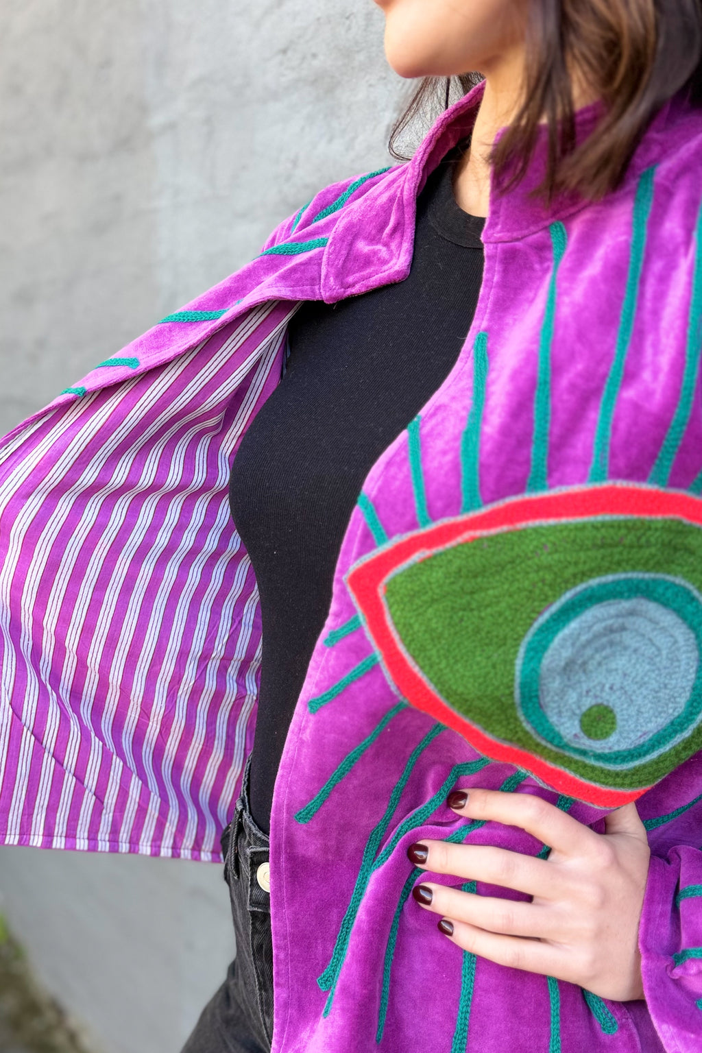 Velvet Suzani Jacket In Amethyst Eye