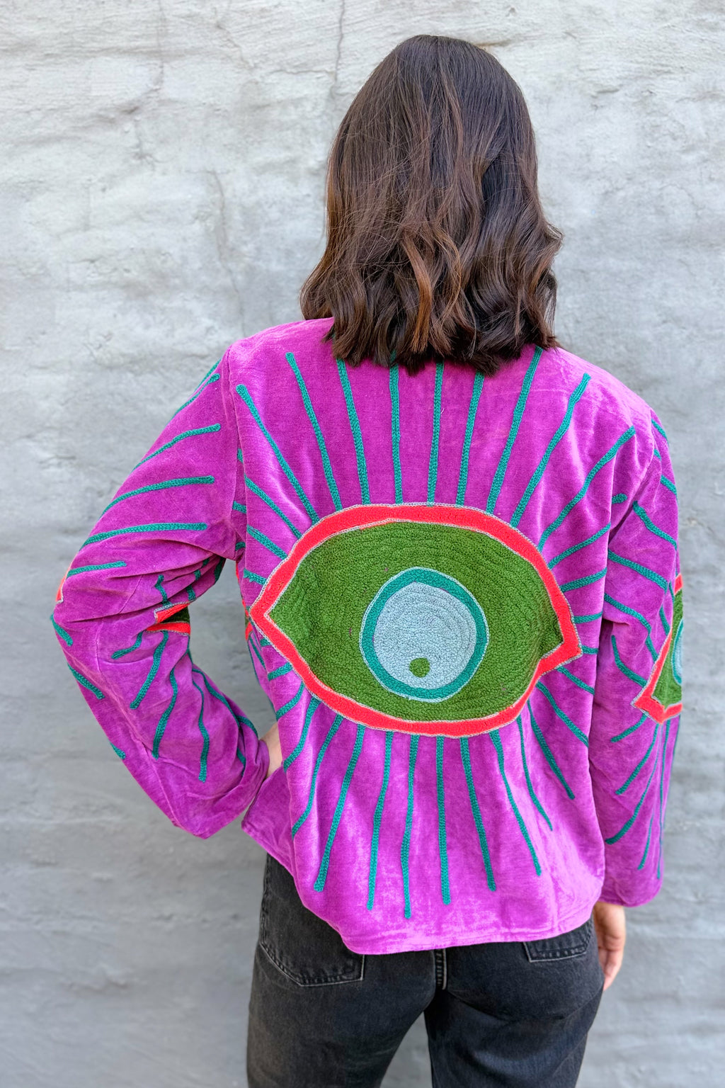 Velvet Suzani Jacket In Amethyst Eye