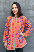 Velvet Suzani Jacket In Orange Peel